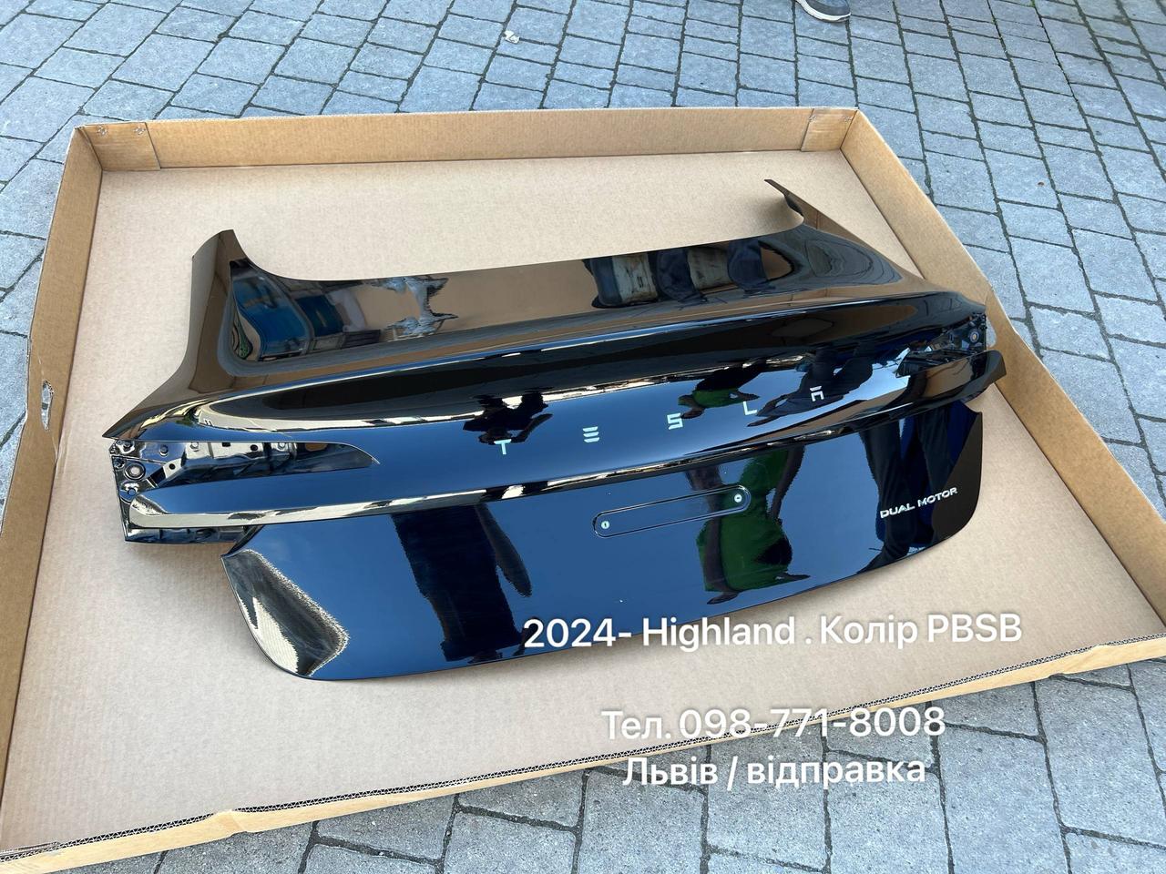 Ляда, кришка багажника ідеал в колір, одразу ставити, ЧОРНА, з Tesla Model 3 Highland 2024 року (1714928-E0-B), фото 1