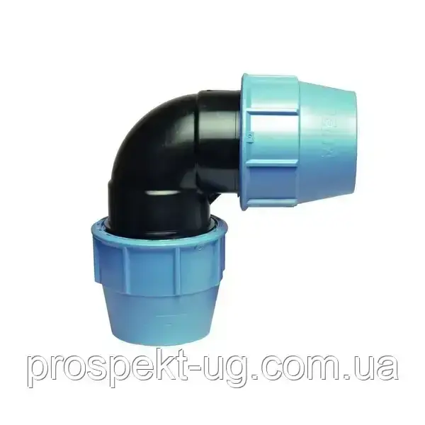 Коліно Дн 25 обтискне Unidelta для ПНД труб, фото 1