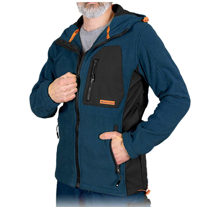 Кофта чоловіча робоча REIS Польща, толстовка флісова з капюшоном, фото 1