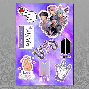 Стікери А5 BTS без порізки 01