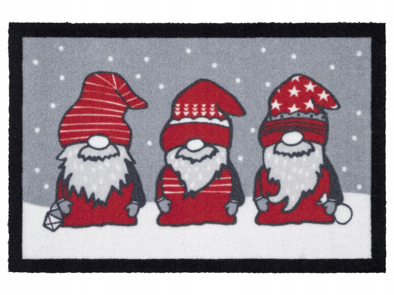 Новорічний придверний килимок Гноми Livarno Home 40 х 60 см брудозахисний, фото 1