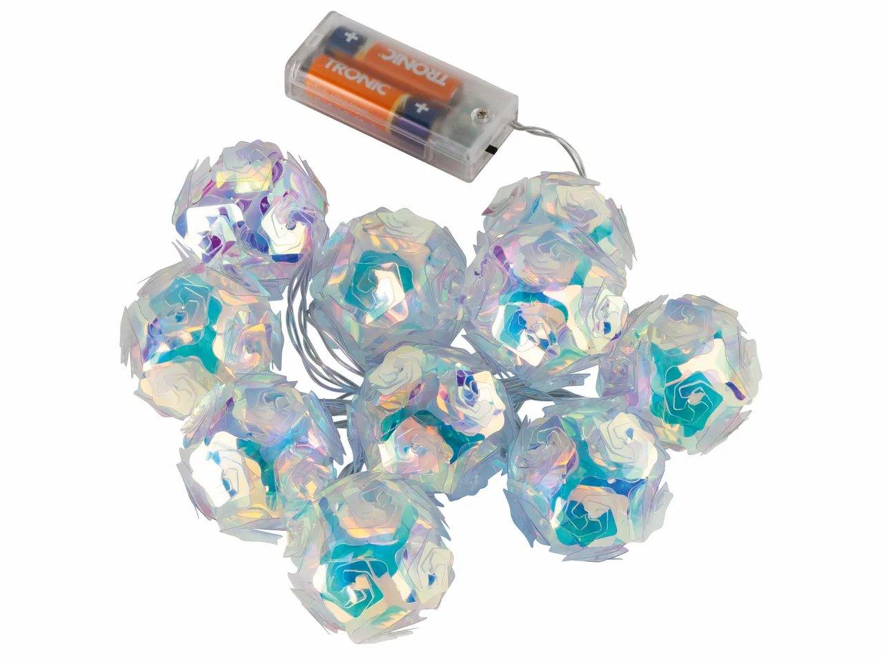 Гірлянда голографічні кулі Livarno Home 10 LED з таймером 165 см, фото 1