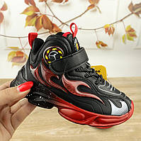 Кроссовки для мальчика демисезонные чёрно-красные Clibee