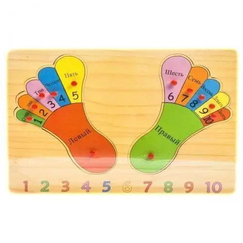 Дерев'яна рамка-вкладиш "Логіка" Ноги, 12 елементів (C37782), фото 1