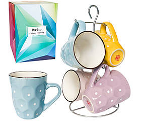 Набір 4 чашки на стійці Адель-Грані 350 мл 021-04-07