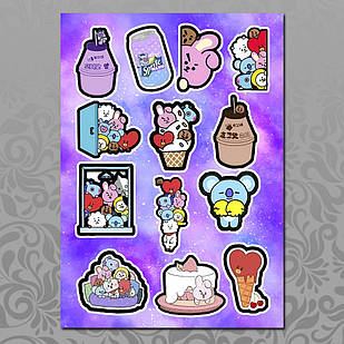 Стікери А5 BTS без порізки 03