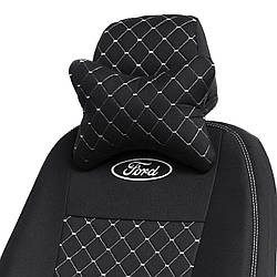 Чохли на сидінні Шевроле Авео Т255 (Chevrolet Aveo Т255) автотканина ромбами сіра строчка