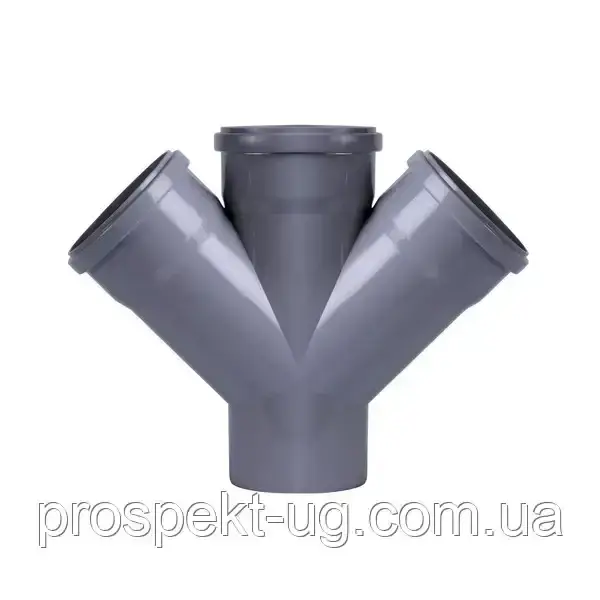 Хрестовина ПП 110х110х45° внутрішня каналізація, фото 1