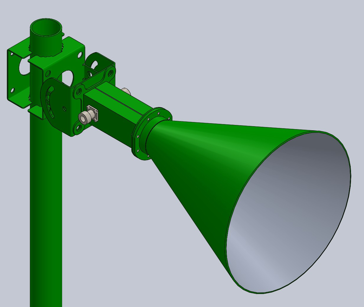Антена конусна рупорна КР-480.600 4.8-6.0 ГГц, 200Вт, 20 dBi кругові права та ліва, 0.75 кг, Ø220 x 333 мм (N-type), фото 1