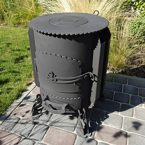 Буржуйка на дровах з варильної поверхнею "Ромашка", сталь 4мм, фото 1