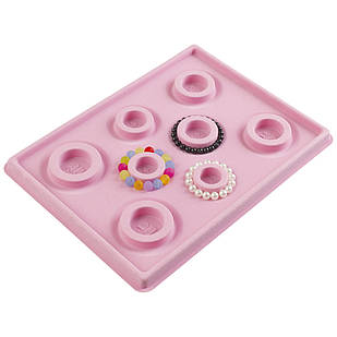 Дошка Планшет для Дизайну та збирання Браслетів від 13 до 20 см, Флокований Пластик, Рожевий, 35х26 см, 1 шт