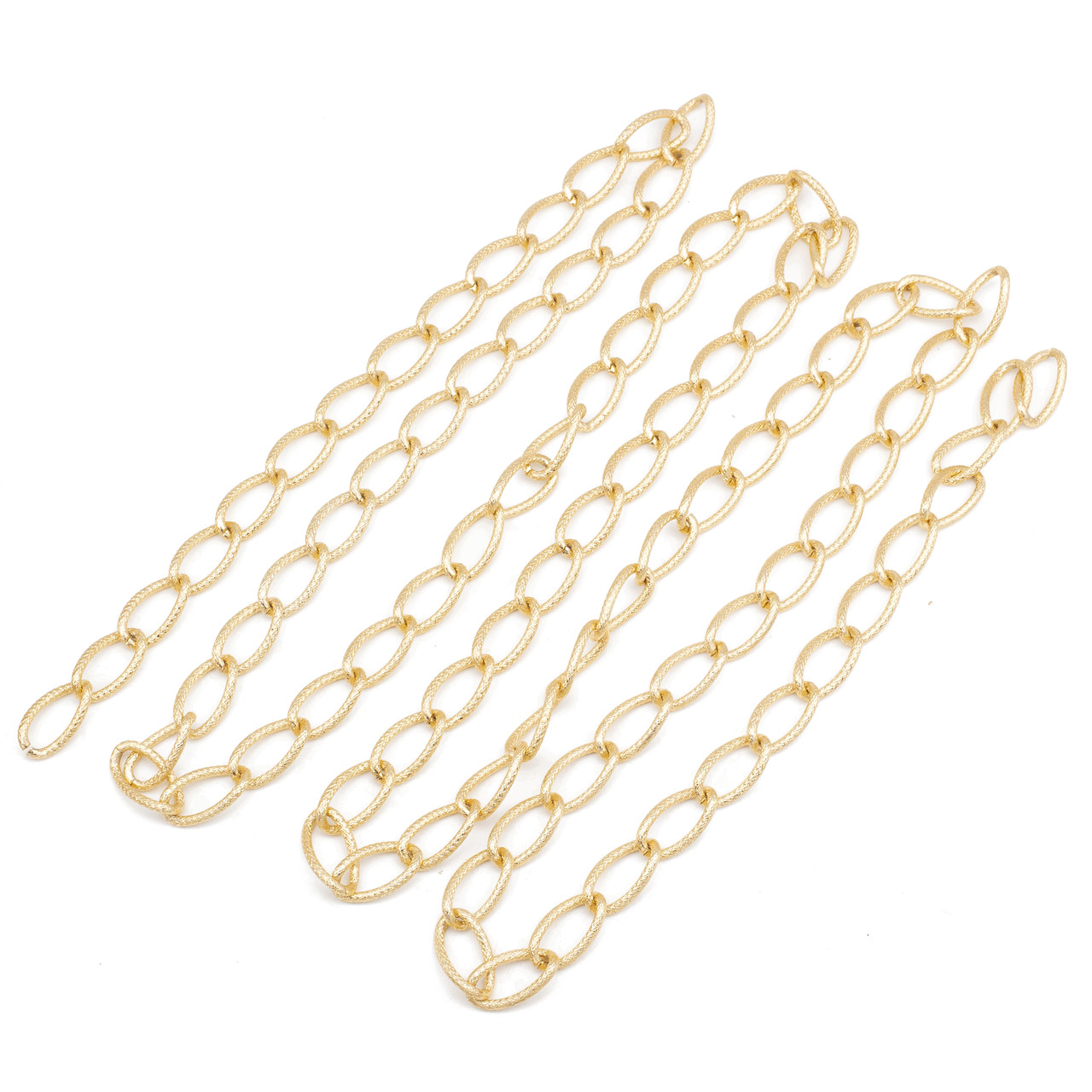 Ланцюг Алюмінієва, Вите Плетіння, Текстурна, Непаяна, Колір: Золото, Дзвено 27.5х15х3мм, 2 м, фото 1