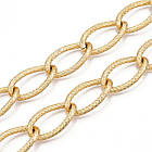 Ланцюг Алюмінієва, Вите Плетіння, Текстурна, Непаяна, Колір: Золото, Дзвено 27.5х15х3мм, 2 м, фото 2