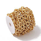 Ланцюг Декоративний Оксидований Алюміній, Текстурна, Рознімна, Золото, Велика ланка 24.5х18.5 мм, 1 м, фото 5