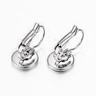 Швензи, Неіржавка сталь, з Круглою Основою під Кабошон, 17х10 мм, Внутрішній Діаметр 8 мм, Пін 0.8 мм, (2 пари), фото 2