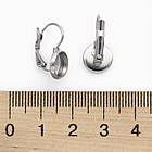 Швензи, Неіржавка сталь, з Круглою Основою під Кабошон, 17х10 мм, Внутрішній Діаметр 8 мм, Пін 0.8 мм, (2 пари), фото 5