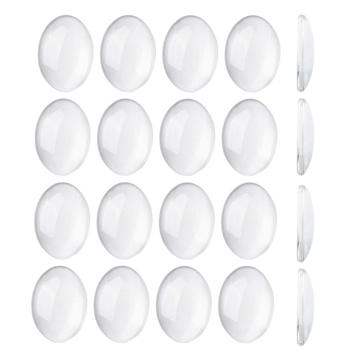 Кабошони Скляні Овальні, Безбарвні, 25х18х5мм, 20 шт, фото 1