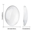 Кабошони Скляні Овальні, Безбарвні, 25х18х5мм, 20 шт, фото 5