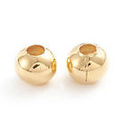 Бусини Неіржавка Сталь Круглі Порося, Золото, 6х5 мм, Відв-тіє 2.2 мм, 25 шт, фото 5