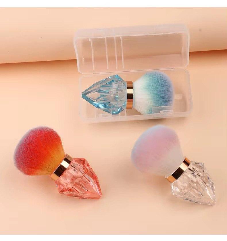 Щітка для видалення пилу з нігтів , м'яка "Кристал" в пластиковому футлярі, фото 1