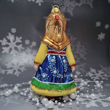 Скляна ялинкова іграшка грузинская девочка із серії діти світу Snegka Poland, фото 2