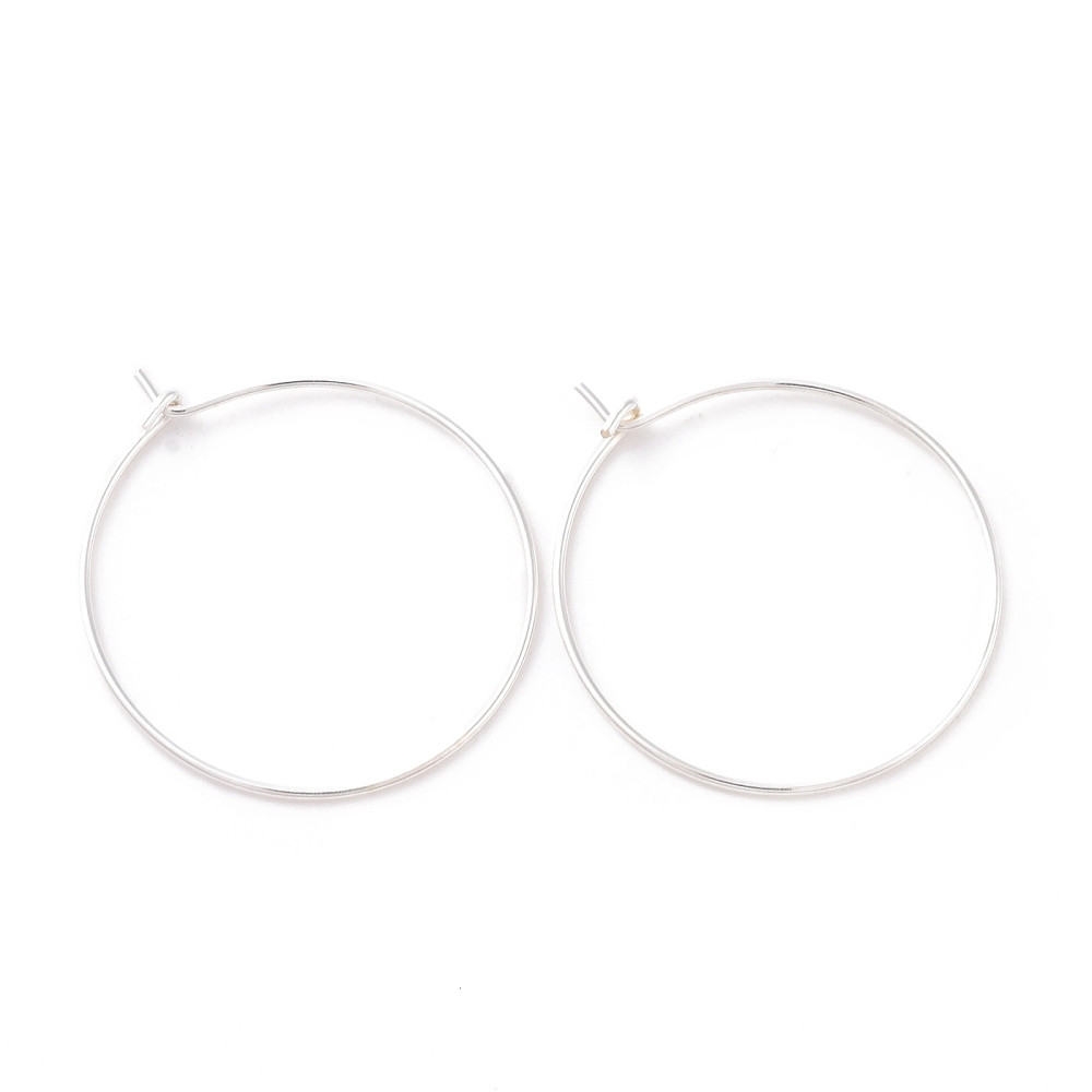 Срібло 925 Швензи-кільця, Розмір: 27х24х1мм, Пін: 0.7мм, 1 пара, фото 1