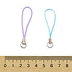 Набір Шнур із петлею Нейлон і Латунь, для Брелків, мобільних, Прикрасень, Мікс, 60 мм, кільце 8 мм, 6 кольорів, фото 3