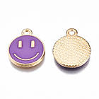Набір Підвіски Смайл, Сплав і Емаль, Колір Метала: Рожеве Золото, Розмір: 14.5х12х1.5мм, Отвірі: 1.5 мм, фото 8