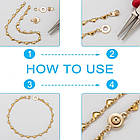 Застібка-кнопка Неіржавка сталь, Покриття Золото 24К, 15х9х5мм, Отвір 1.5 мм і 2 мм, 2 шт, фото 2