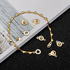 Застібка-кнопка Неіржавка сталь, Покриття Золото 24К, 15х9х5мм, Отвір 1.5 мм і 2 мм, 2 шт, фото 3