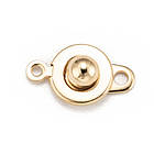 Застібка-кнопка Неіржавка сталь, Покриття Золото 24К, 15х9х5мм, Отвір 1.5 мм і 2 мм, 2 шт, фото 5