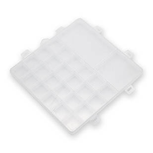 Контейнер для Бісера та Бусин, Пластик, Прозорий, 26 відділень, Розмір: 19х20х1.8см, Відділ, 1 шт