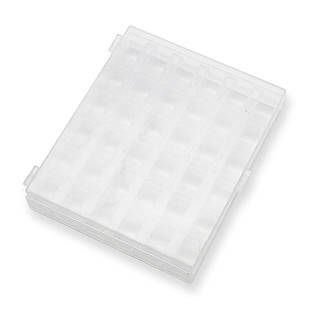 Контейнер для Шпульок, Пластик, 36 Відсіків, Колір: Безбарвний, Прямокутний, Розмір: 11.8x14.2x3.1см, 1 шт