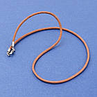 Основа для намисто, натуральна Шкіра, Фурнітура Латунь, Колір: Перу, Довжина 46 см, Діаметр 3 мм, (5 шт.), фото 2