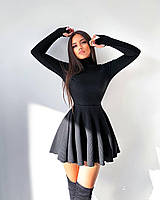 Женское платье гольф длинные рукавах низ клеш