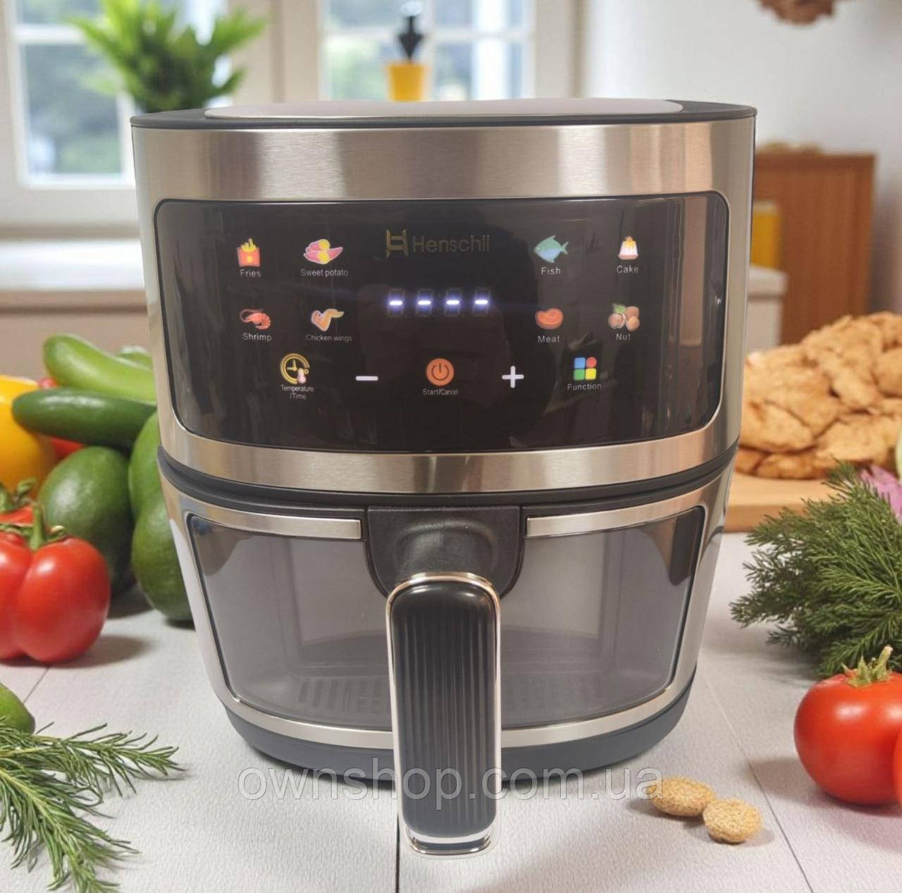 Електричний аерогриль Henschll HS-012 (8L, 3200W), 8 автопрограм, фото 1