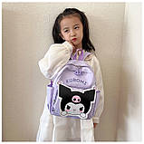 Рюкзак маленький дитячий шкільний портфель Куроми Kuromi 10665 фіолетовий, фото 5