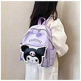 Рюкзак маленький дитячий шкільний портфель Куроми Kuromi 10665 фіолетовий, фото 7