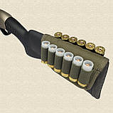 Патронташ Marck-men на приклад на 6 - 12 патронів .12К калібру для спорядження або дозарядки. Хакі, фото 3