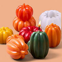 Молд для невеликого гарбуза для свічки, декору, подовжена модель, 1 шт. Ок. 5 см. М. 435