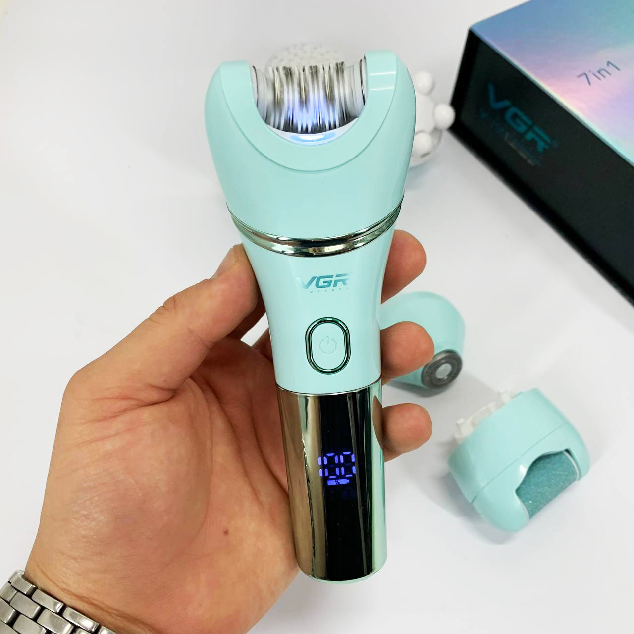 Жіноча акумуляторна бритва VGR V-756, Безболісний жіночий епілятор, Електробритва депілятор UE-25, фото 1