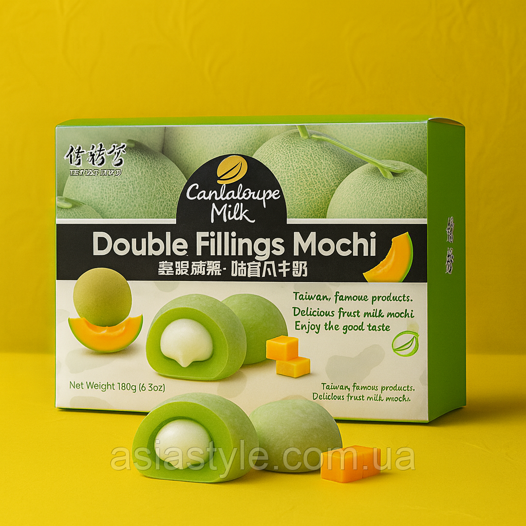 Моті з подвійною начинкою диня-молоко (Cantaloupe Milk Double Fillings Mochi), Во, фото 1