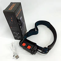 Водонепроницаемый фонарик BL-W691-2COB, Фонарь налобный с аккумулятором и фокусом, Налобный прожектор XK-47