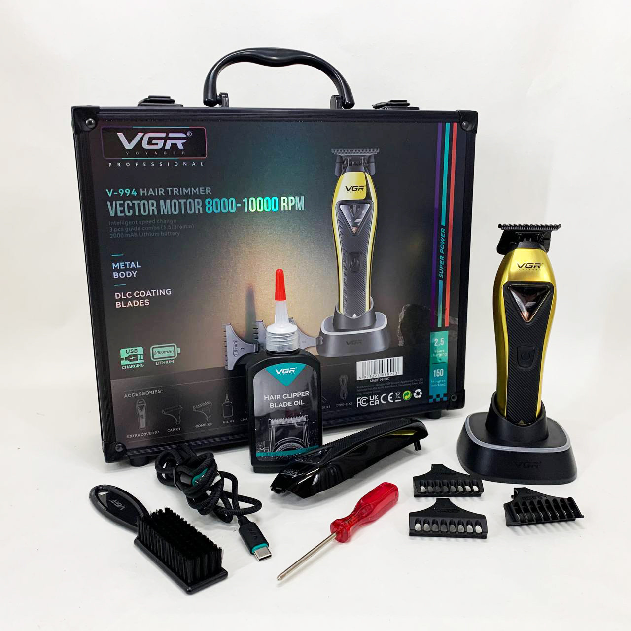 Бездротова акумуляторна машинка для стрижки волосся, Машинка для стрижки волосся з мотором JA-67, фото 1