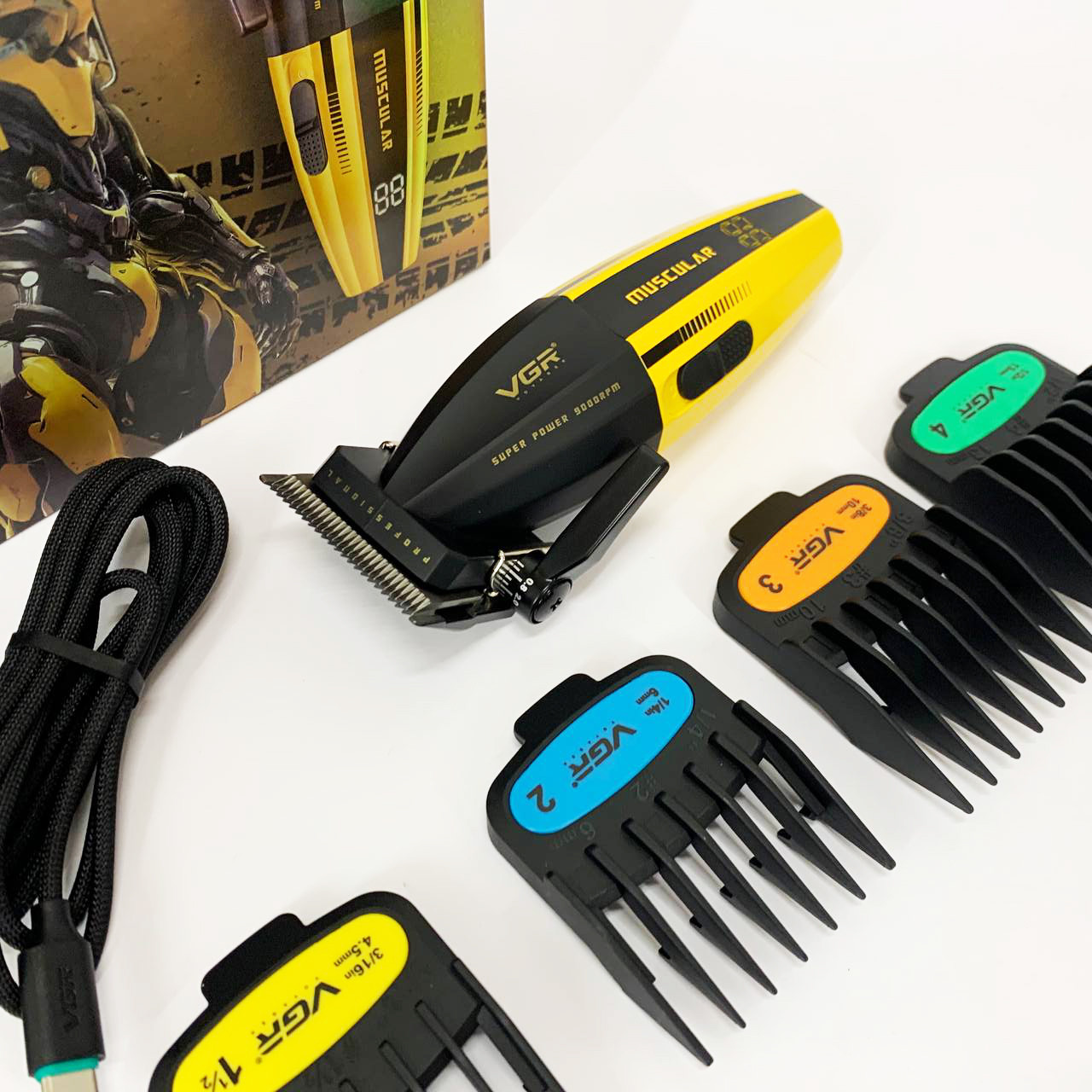 Тример для волосся портативний VGR, Машинка для стрижки з потужним акумулятором Тример скронь RT-80, фото 1