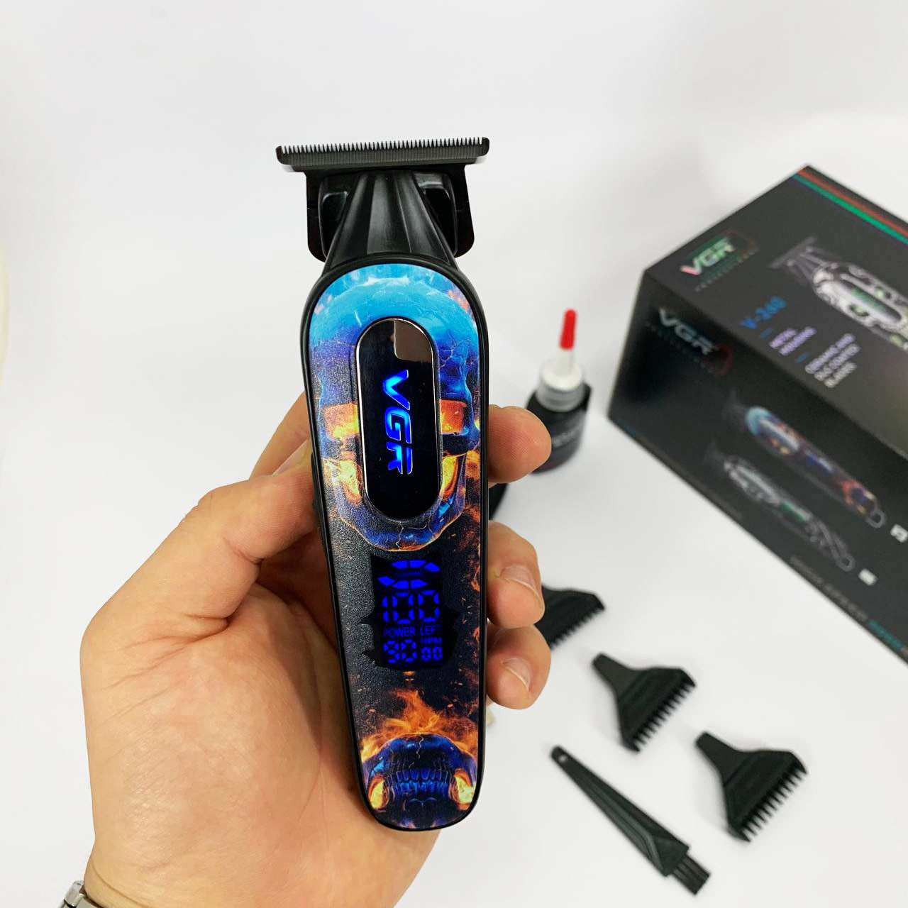 Чоловічий набір для стрижки волосся акумуляторний, Професійна машинка для гоління голови HJ-18, фото 1