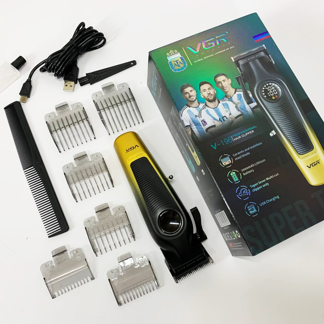 Електрична акумуляторна машинка для стрижки VGR V-196, Машинка для підстригання Тример скронь HI-14, фото 1