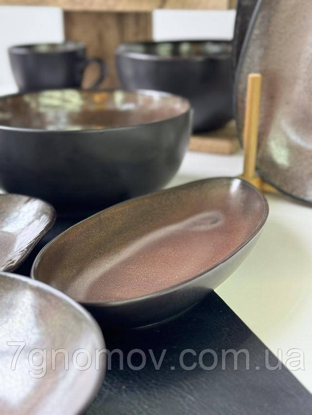 Салатник, миска керамічна овальна Копер 21.5 см арт. 101-0446