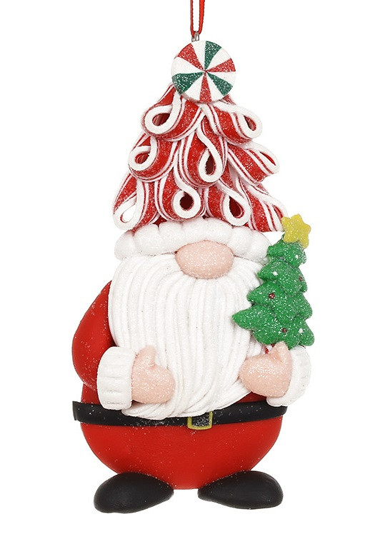 Декоративна підвіска з гліттером Санта-карамелька, фото 1