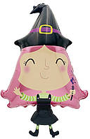 Фольгована кулька велика фігура Відьма 100х62см Китай у пакуванні